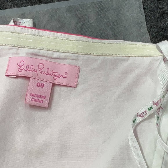 Lilly Pulitzer Bowen Hotty Pink Yellow Embroidered Strapless Dress Bee Size 00 - Picture 6 of 10